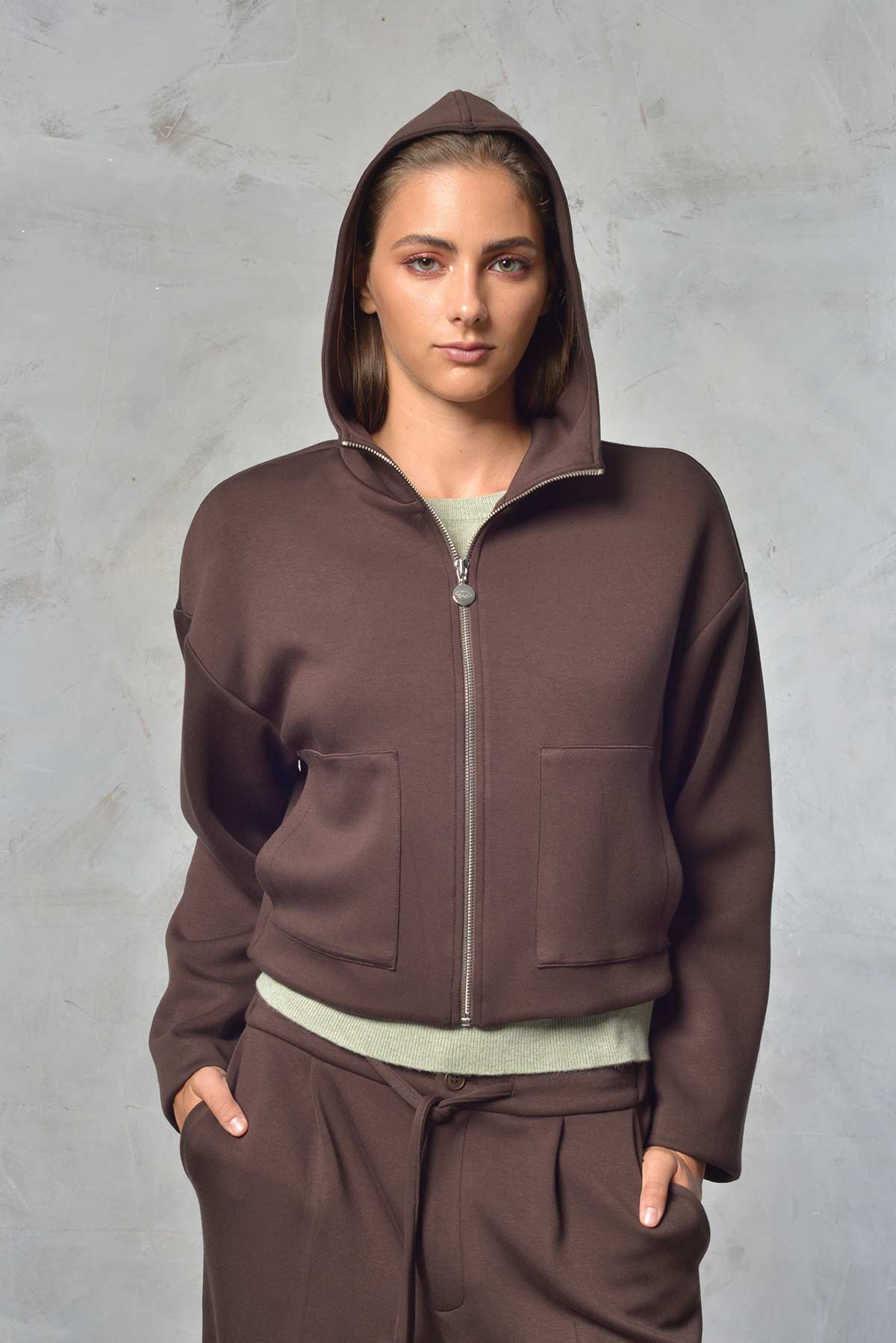 Giacca Hooded Cropped Sporty