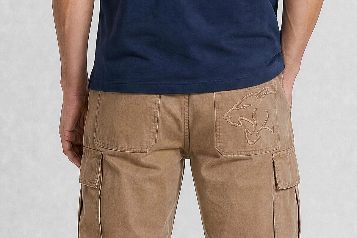 Pantalone Balloon 5 tasche cotone color beige - immagine 3